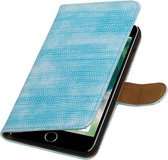 Turquoise Mini Slang booktype wallet cover cover voor Apple iPhone 7 Plus