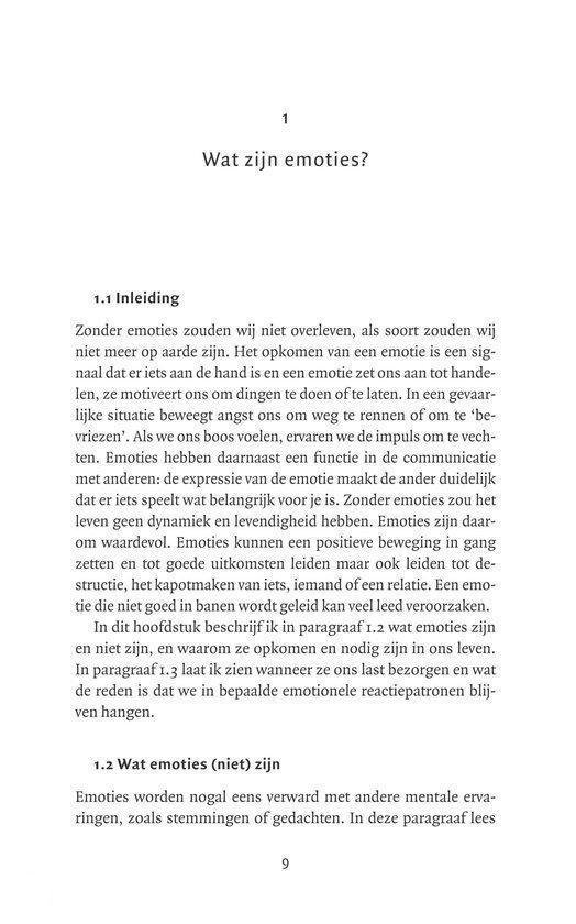 Hoofdstuk 1: 'Wat zijn emoties?' met tekst over emoties en hun functie.