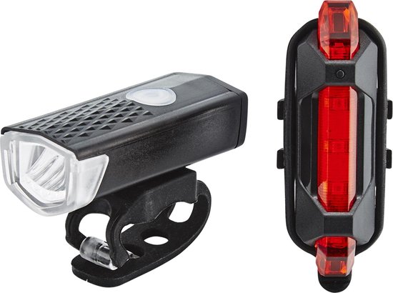 RFR Licht set - HQP - Fietsverlichting - Verlichtingsset - Spatwaterdicht - 120 lumen - USB Kabel - Universele bevestiging - Zwart