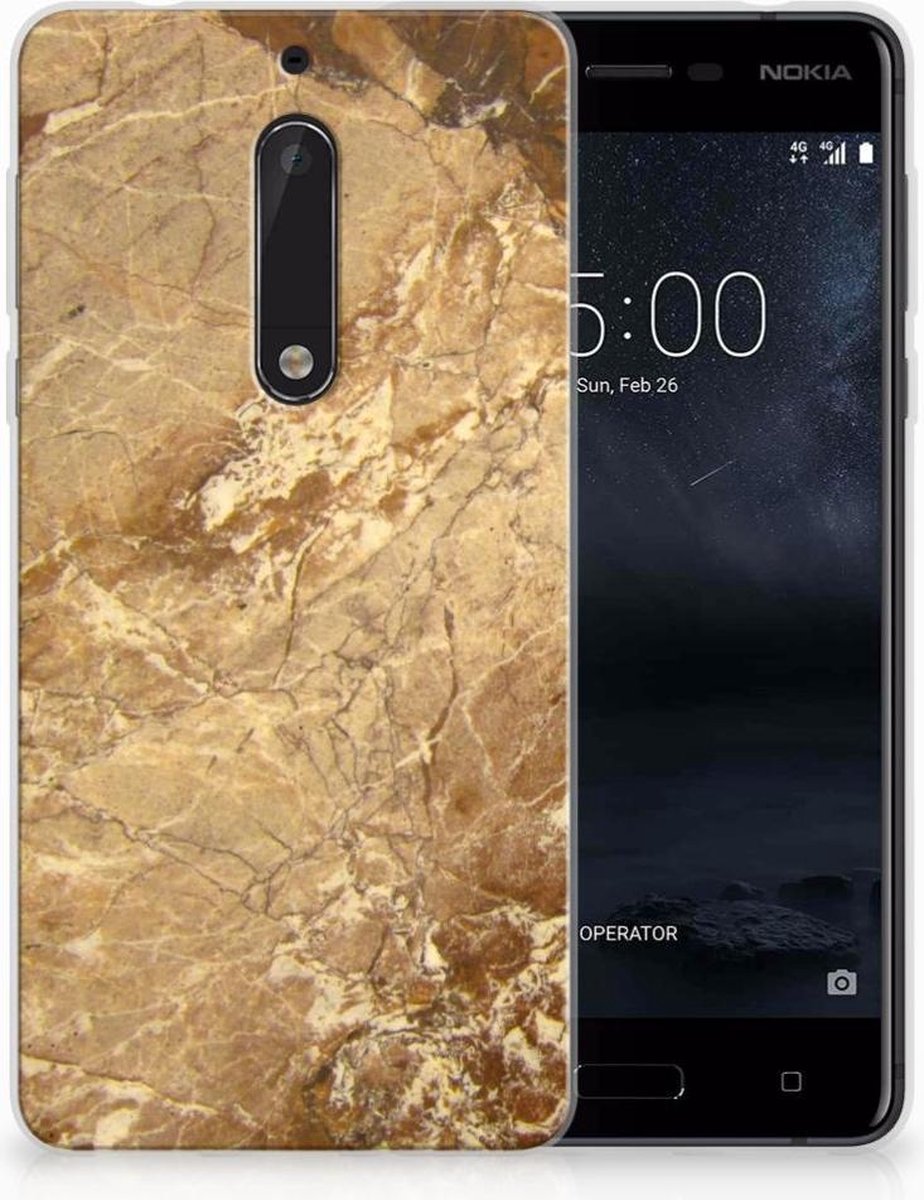 Nokia 5 TPU Siliconen Hoesje Marmer Creme