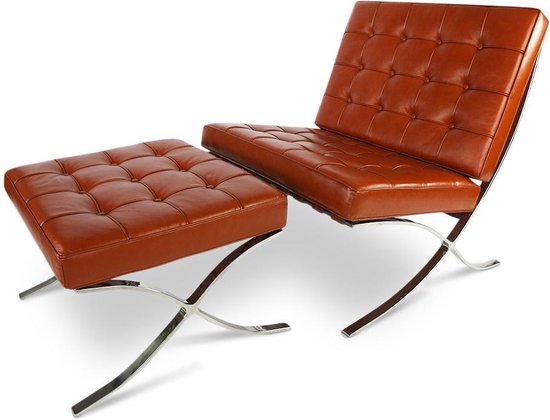 Gluren Droogte Pracht Barcelona chair set cognac fauteuil | bol.com