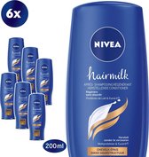 NIVEA Hairmilk Conditioner voor dik haar - 6 x 200 ml - Voordeelverpakking