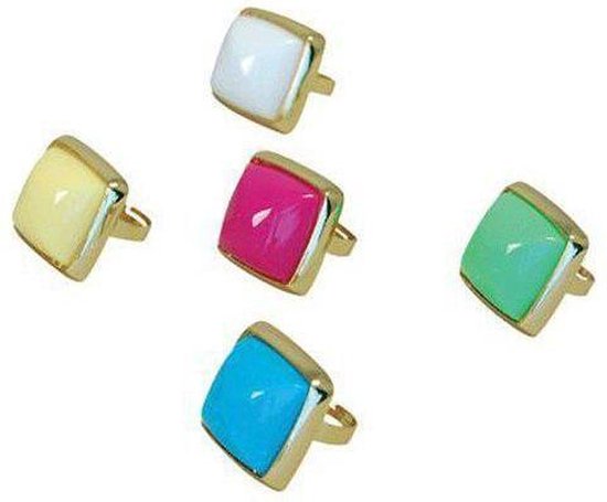 Gouden ring met gekleurde steen Wit | bol.com