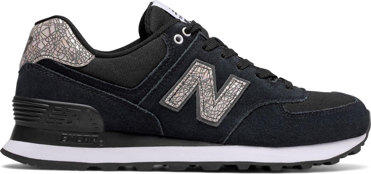 New Balance 574 Classics Traditionnels Sneakers - Maat 38 - Vrouwen - zwart/zilver/wit  | bol.com