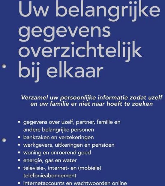 Uw belangrijke gegevens overzichtelijk bij elkaar