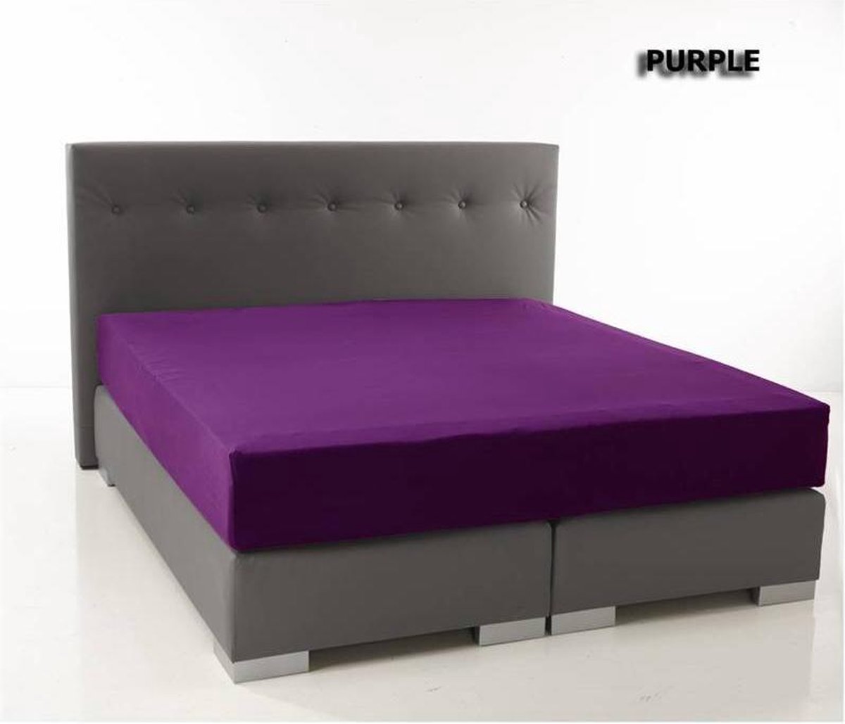 Dubbel Jersey hoeslaken - Purple - 1-persoons (80/90/100x200/220 cm)