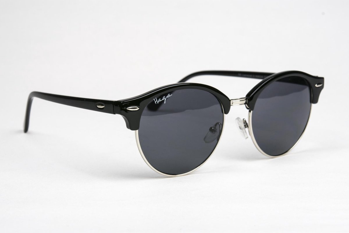 Haga Eyewear Zonnebril Nerja Havanna - Zwart - Donkergroene Glazen - Unisex - 100% UV-A en UV-B Bescherming - Inclusief Microvezelzak