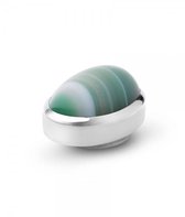 Edelsteen Kliq ring, Bandagaat groen "Wild leaves"