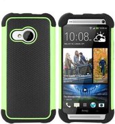 HTC One Mini 2 (M8) Hard Case Cover Zwart Groen