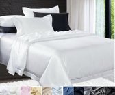 Zijden dekbedovertrek,Crème wit 220x260cm, 100% zijde,600thread count (22momme)