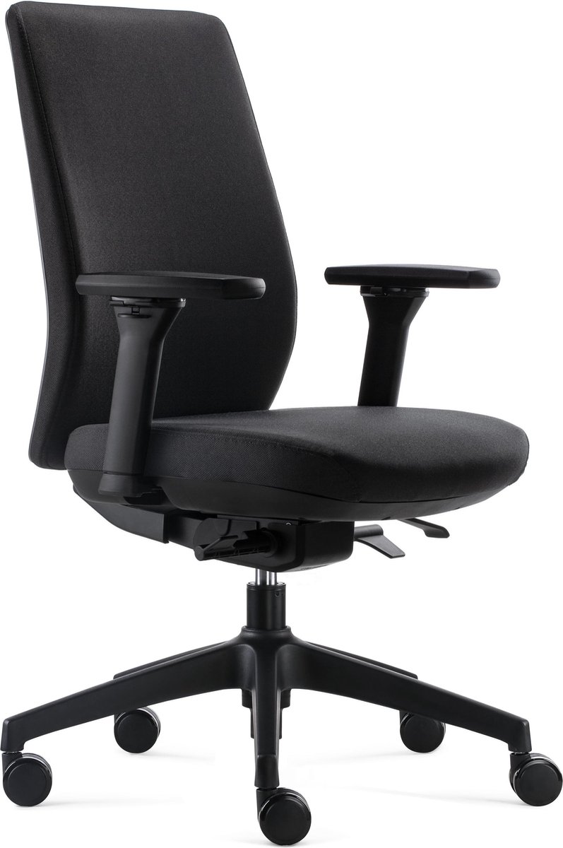 BenS 918-Synchro-4 zwart Luxe ergonomische bureaustoel - Voldoet aan EN1335 & ARBO normen - Stoffen bekleding Volledig instelbaar