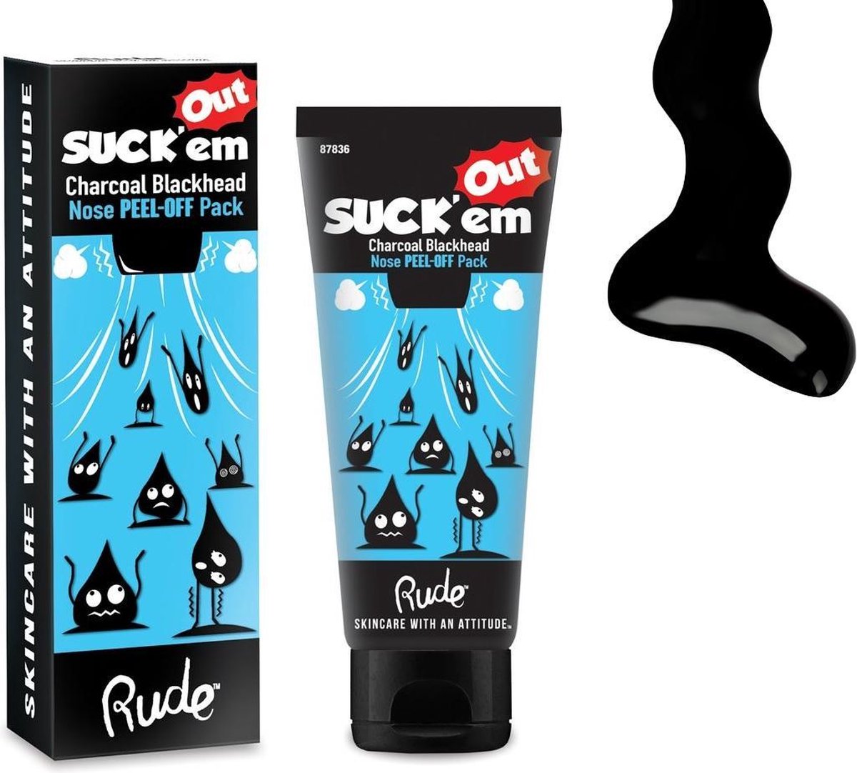 Rude Cosmetics Suck'em Out Charcoal Blackhead Nose Peel Off Pack