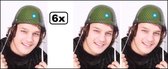 6x Plastic soldaten helm camouflage Kids