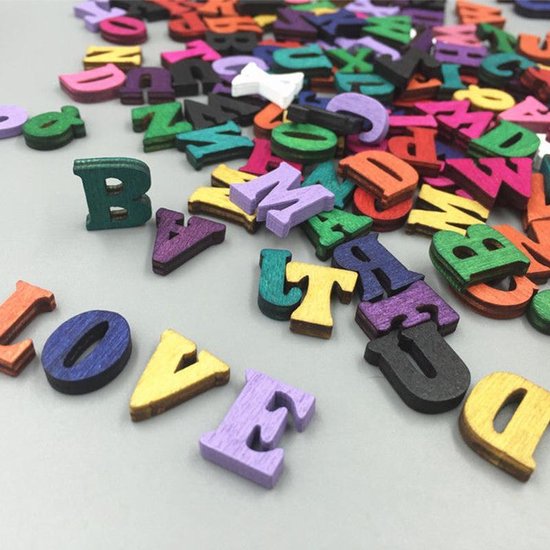 Veroveren Carry balans Kleine gekleurde houten letters - mix van 200 stuks lettertjes van 1,5 cm -  voor... | bol.com