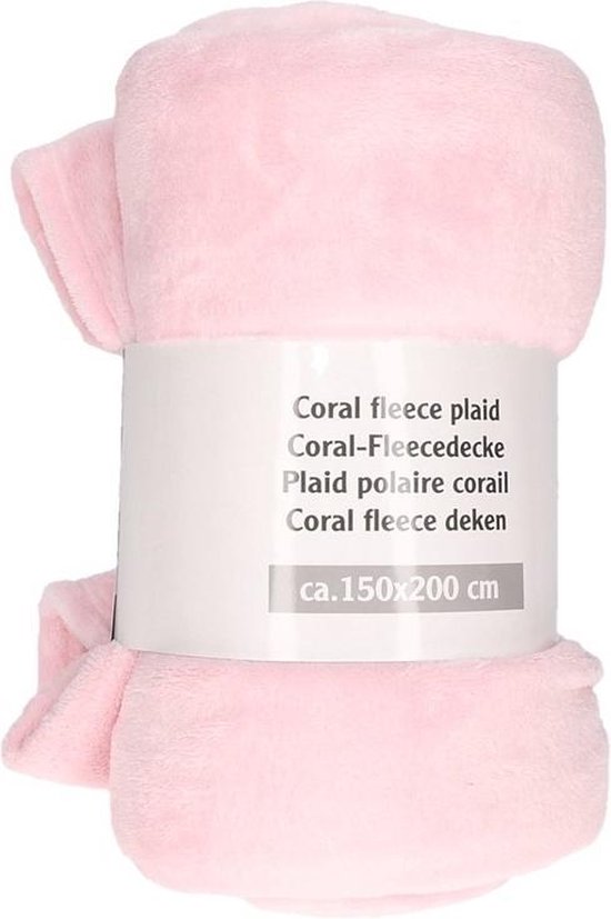 Aap Leia invoer Mist roze fleece deken 150 x 200 cm - plaid | bol.com