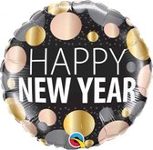Qualatex - Folieballon Happy New Year stippenprint
