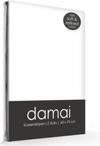 Damai - Taie d'oreiller - 60 x 70 cm - Blanc - 2 pièces