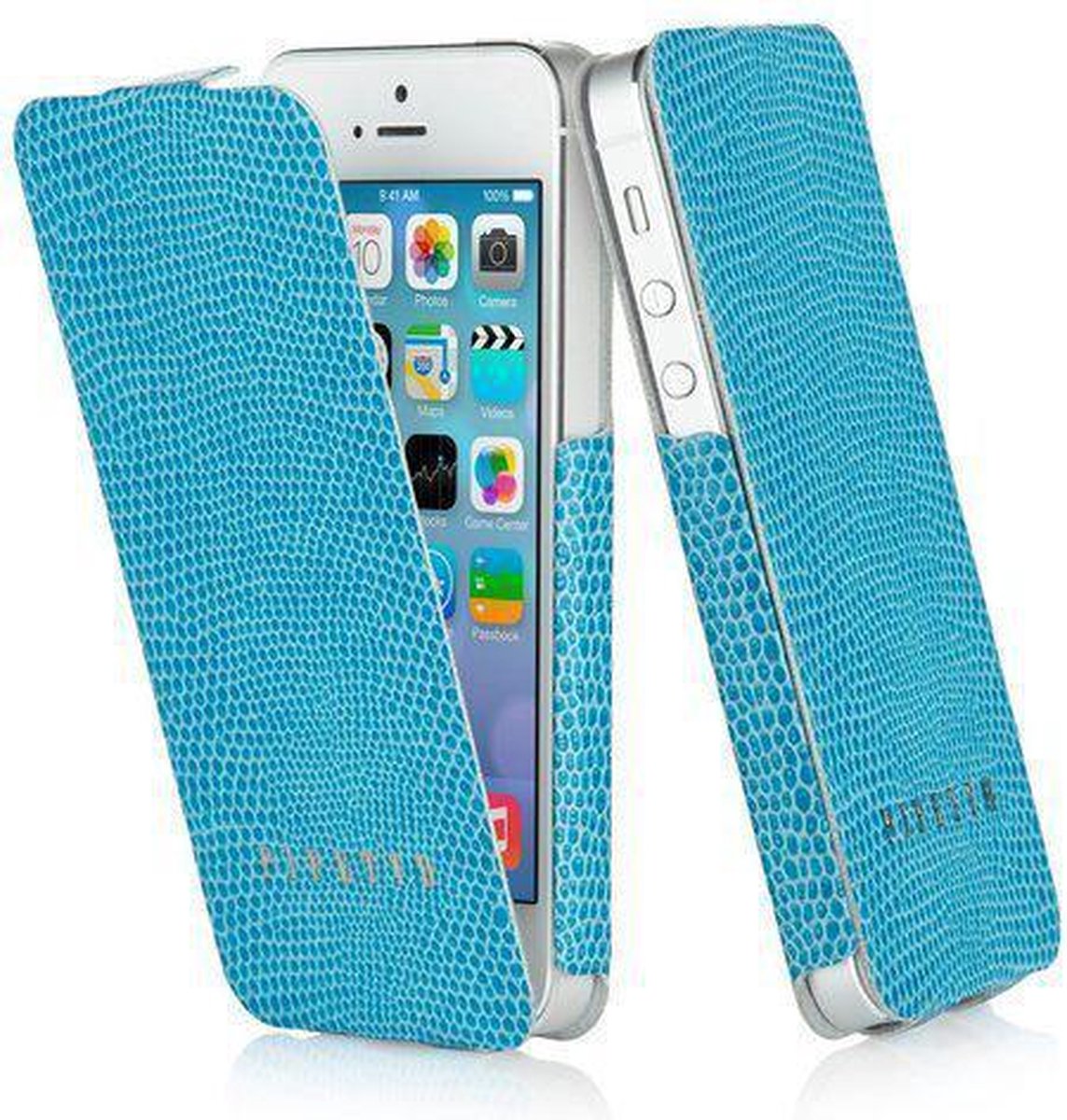 Pipetto Skinny Flip Case Lizard Blueberry voor Apple iPhone 5S / 5