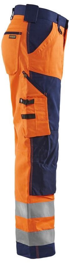 Blåkläder 1566-1811 Pantalon de travail haute visibilité classe 2 Oranje/ Bleu marine taille 50