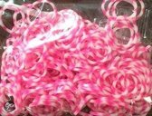 Loom Bands - Loom Elastiekjes - Zebra Roze / Wit