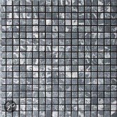 Mozaiek Marmer zwart 1,5x1,5 vel -  Zwart Prijs per 1 stuk.