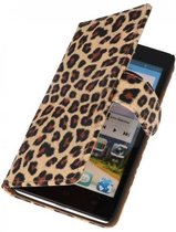 Luipaard Bookstyle Wallet Case Hoes - Hoesje Geschikt voor Huawei Ascend G700 Chita