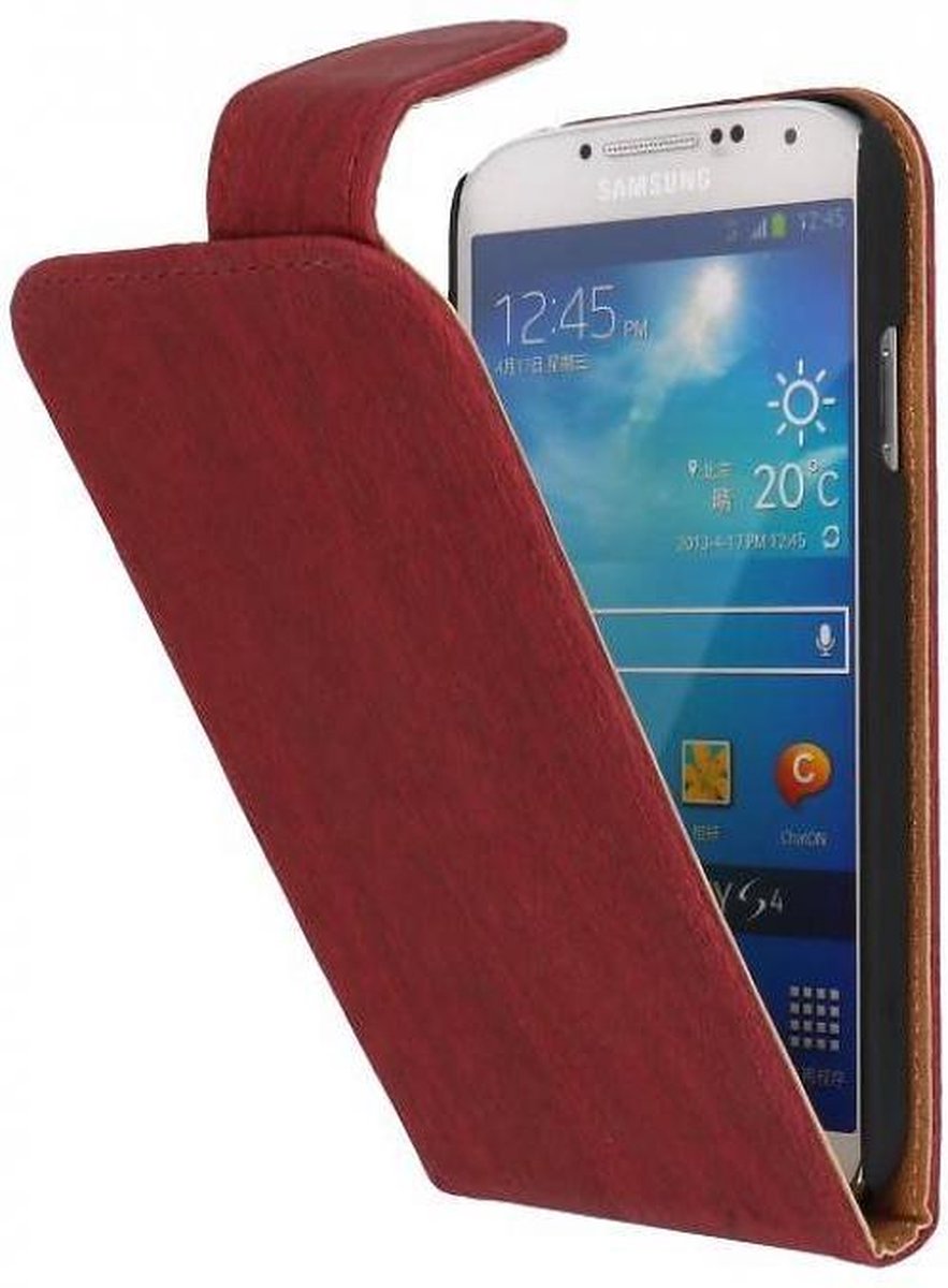 Wood Classic Flipcase Hoesje cover - Geschikt voor Samsung Galaxy S4 i9500 Grijs