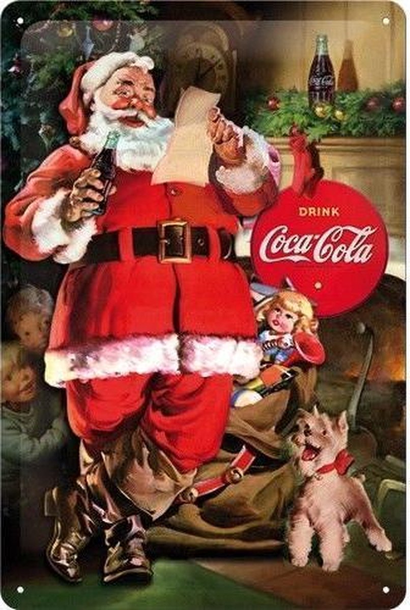 Kerstman Coca Cola (2) Metalen wandbord in reliëf 20 x 30 cm. | bol.com