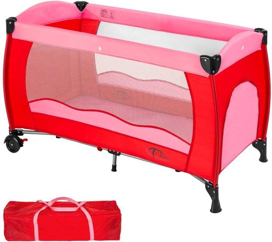 - kinder reisbed babybed - rood roze - 402415 - 126x65x80 cm draagtas | bol.com