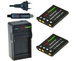 2 x EN-EL10 accu's voor Nikon - inclusief oplader en autolader - Origineel ChiliPower