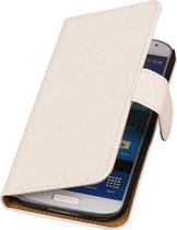 BestCases.nl Wit Effen booktype wallet cover hoesje voor Samsung Galaxy S5 Active G870