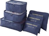 Premium Koffer Organiser set 6-delig blauw | Travel packing cubes | Reistas | bagage | luggage organizer | Travel organizer bags | backpack organizer | Reiskoffer organizer