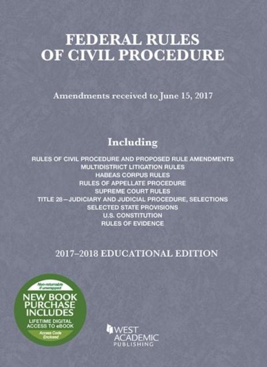Federal Rules of Civil Procedure, Educational Edition, 20172018