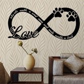 Muursticker - Love Honden - 40x89 - Zwart