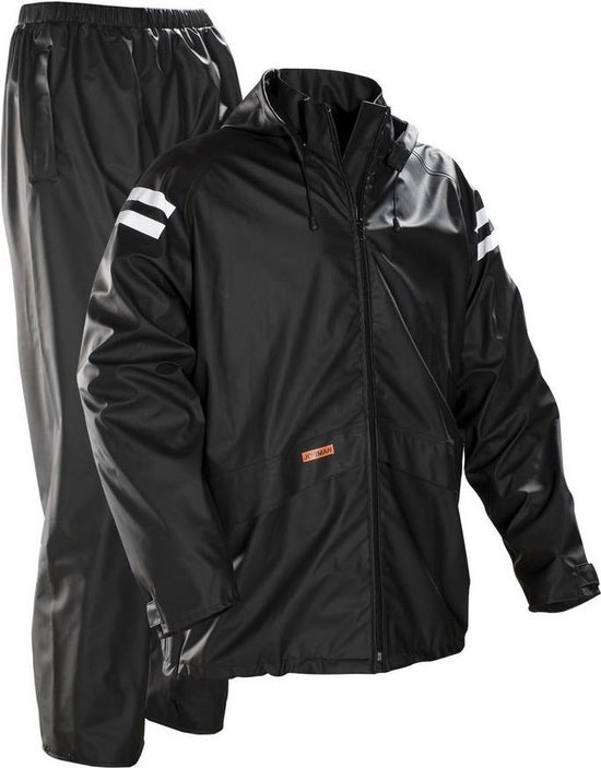 Foto: Jobman 6535 rainsuit 65653558 zwart 3xl