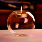 LeuksteWinkeltje glazen staande bal 8 cm - glas waxinelichthouder decoratie