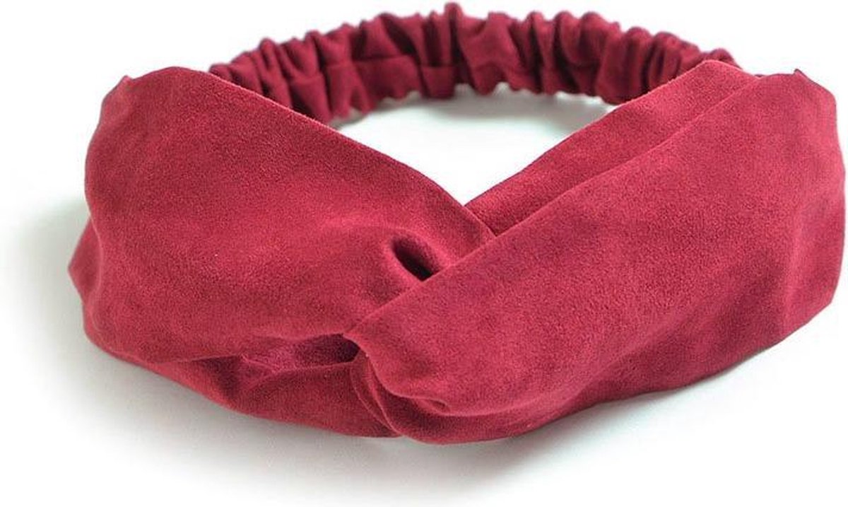 Suede Cross Haarband Red | Rood | Velvet Suède | Fashion Favorite