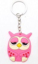 Sleutelhanger Roze Uil - LeuksteWinkeltje