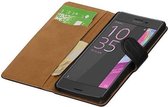 Croco Bookstyle Wallet Case Hoesjes voor Sony Xperia X Performance Zwart