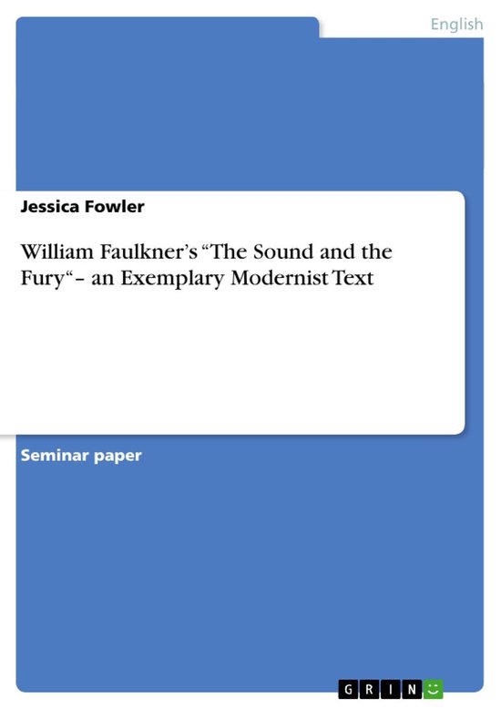 William Faulkner’s “The Sound and the Fury“– an Exem ... - cover