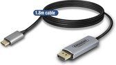 Eminent AB7875 kabeladapter/verloopstukje USB Type-C DisplayPort Zwart, Grijs