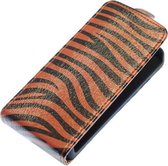 Donker Bruin Zebra Flip case hoesje voor Samsung Galaxy S Advance I9070
