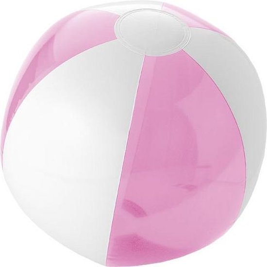 Opblaasbare strandballen roze/wit 30 cm - Buitenspeelgoed waterspeelgoed opblaasbaar
