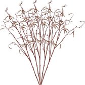 5x Bruine Betula pendula/berkenkatjes paastak kunsttak 66 cm - Kunstbloemen/kunsttakken - Kunstbloemen boeketten