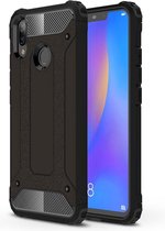 Armor Hybrid Back Cover - Huawei P Smart Plus Hoesje - Zwart