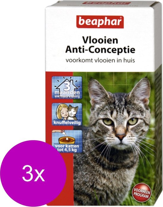 Beaphar Vlooienanticonceptie Kat 3 stuks - Anti vlooienmiddel - 3 x Small |  bol.com