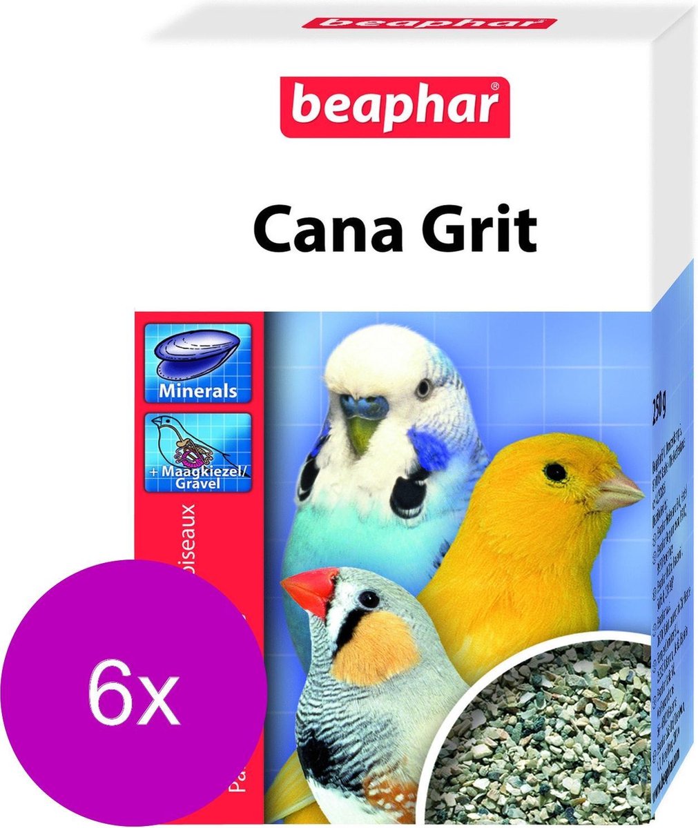 Beaphar Cana Parelgrit - Vogelsupplement - 6 x 225 g