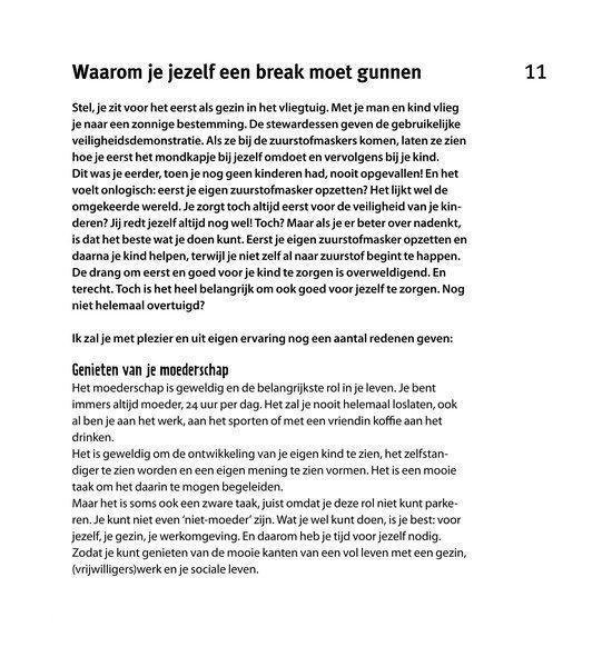 Pagina met tekst over waarom je jezelf een break moet gunnen. Inclusief paginanummer 11.
