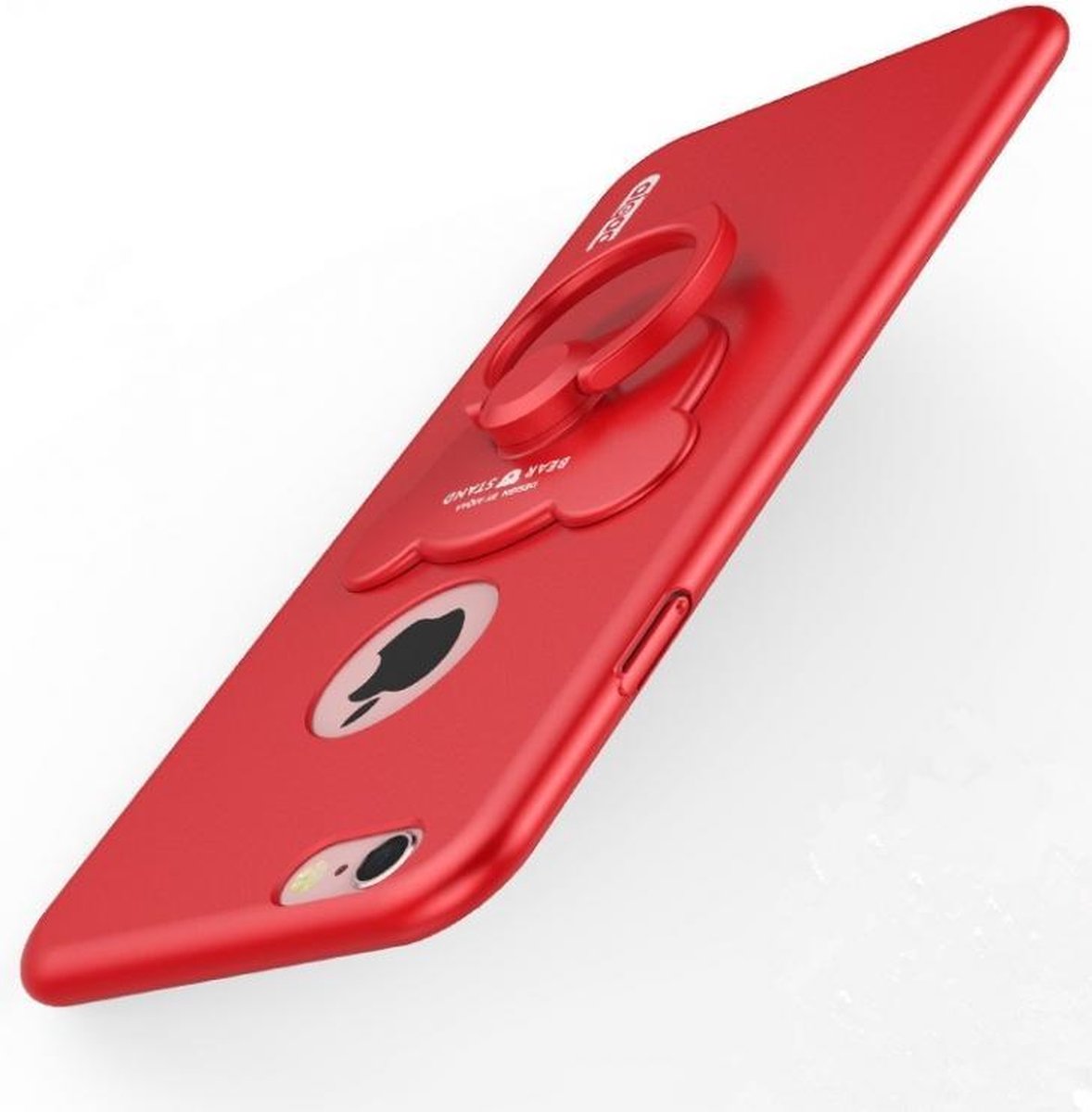 Rode Hardcase Hoesje met Ring voor iPhone 6 Plus