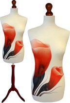 Deep Red flower paspop met donker bruine sparkling driepoot 40/42